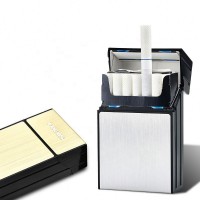 Thick section static indentation 3 colors cigarette holder automatic aluminium metal cigarettes box