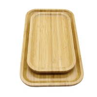 Chinese Promotion Custom Logo Bamboo Fiber Blank Bamboo Smoking Rolling Tray Rectangle Serving Tray