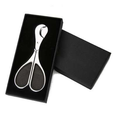 JL-001K Stainless Steel 2 Hand Cigar Cutter Scissors